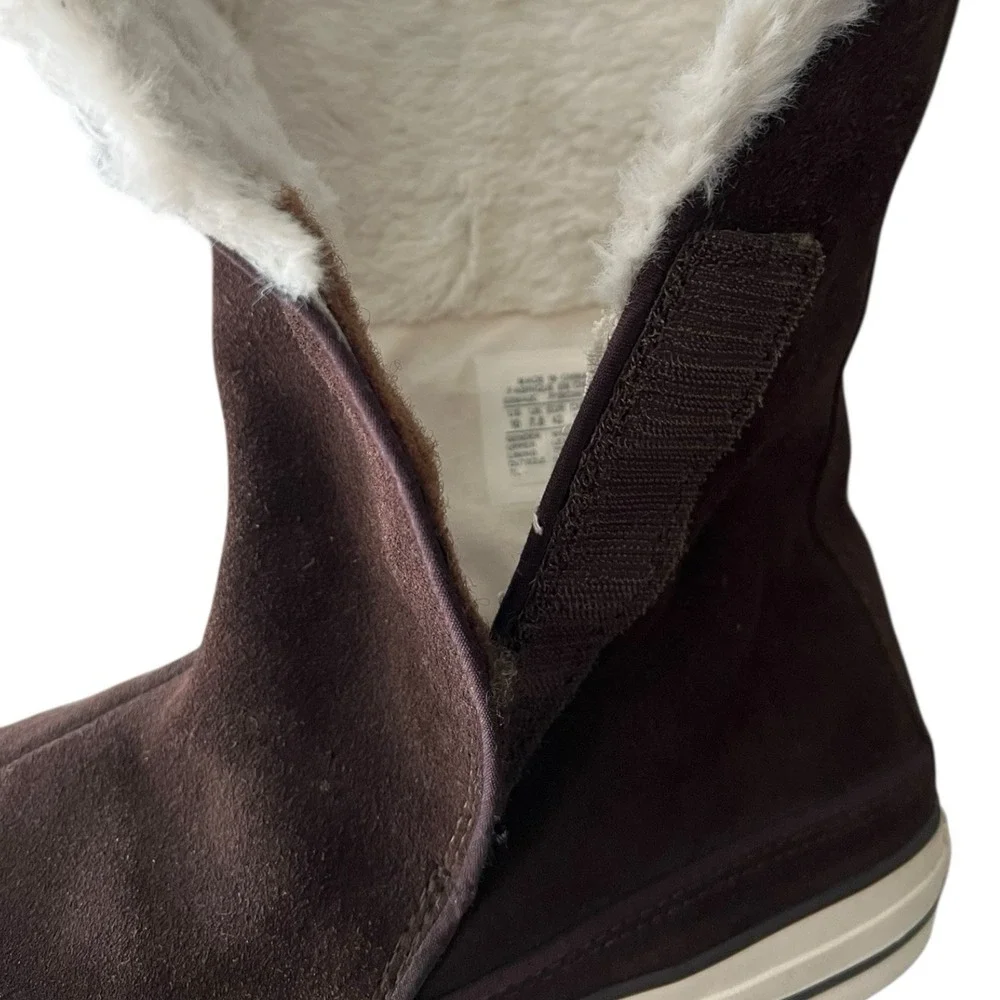 Converse All Star Brown Suede Fur Lined‎ Boots Womens Size 10 Winter Warm